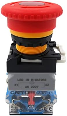 LA38 עצירה חירום כוח תאורה 22 ממ מתגי פטריות ראש על כפתור כפתור מתג LED LA38-11ZSD40 220V 24V LAY38-11D