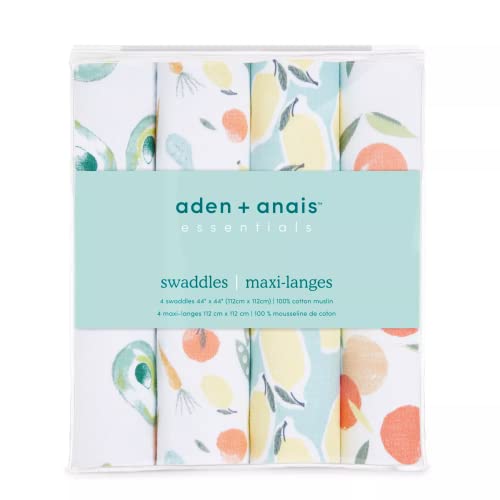עדן + Anais Essentials Muslin Swaddle שמיכות לתינוקות ונערים, יילוד מקבל שמיכה לצורך התהפכות, גלישת חטיפת תינוקות