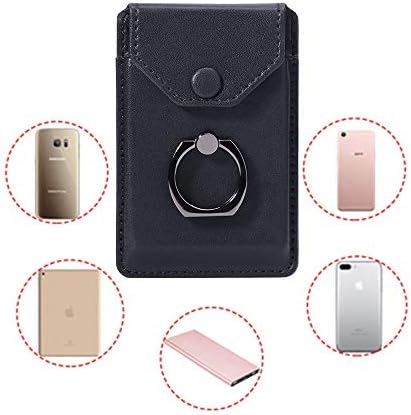 טבעת יאנס עמדת מקל על ארנק טלפון סלולרי מקל ארנק עור דק על ארנק כרטיס אשראי RFID חסימת שרוול שחור
