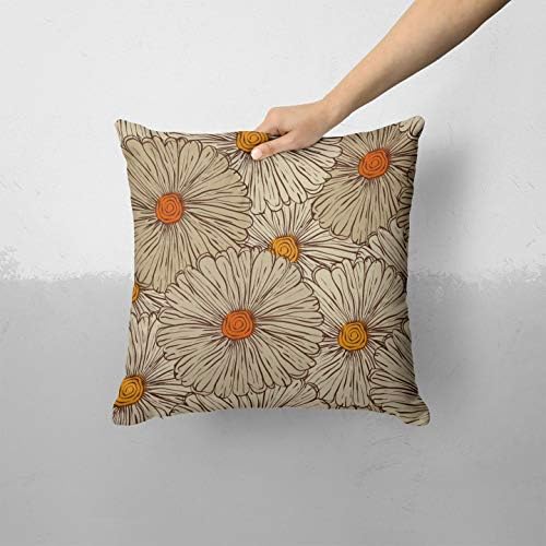 IIROV שיזוף וכתום דפוס פרחים - עיצוב בית דקורטיבי בהתאמה אישית מכסה כרית כרית מקורה או חיצוני בתוספת כרית