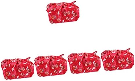 נוליטוי 5 גיליונות מתנה לבנטו *סמ סמ סמ קמפינג דפסה בית חתול מסורתי פרח אדום כותנה ממחטה