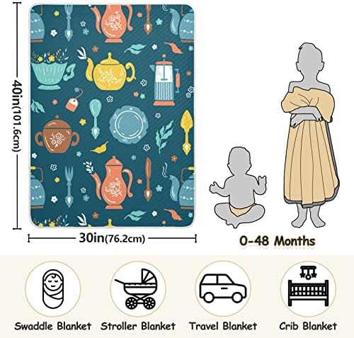 שמיכת סוודר קומפטים שונים שמיכת כותנה לתינוקות, קבלת שמיכה, שמיכה רכה משקל קלה לעריסה, טיולון, שמיכות משתלות, 30x40 ב