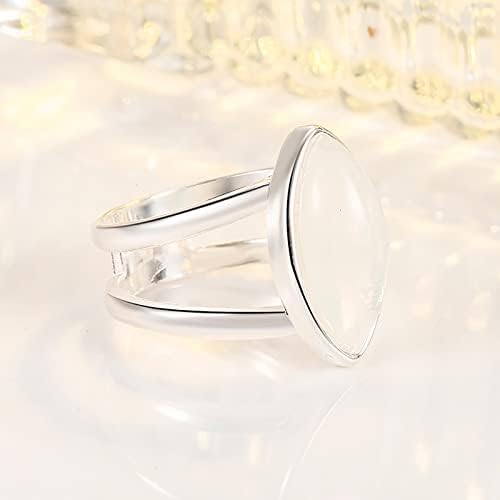 2023 חדש נשים של מצופה 925 כסף בציר לבן חן טבעת תכשיטי מתנות טבעת רטרו