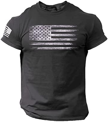 זואר 2023 קיץ חולצות לגברים אמריקאי דגל פטריוטי חולצות קצר שרוול גרפי טי צווארון עגול 4 ביולי חולצות טיז