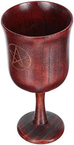 אנגולי בציר דקור בציר דקור בציר דקור פנטגרם עץ שיזף עץ יין שתיית כוס יין כוסות מימי הביניים גותי יין מימי הביניים