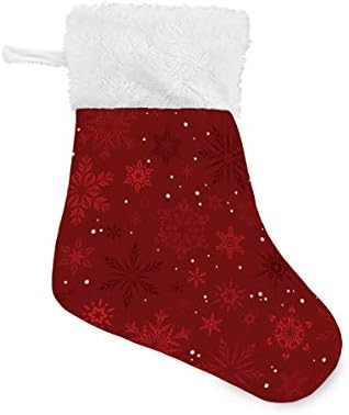 גרבי חג המולד של Alaza, פתיתי שלג אדומים קלאסיים קלאסיים קישוטי גרב קטנים מותאמים אישית לעיצוב המסיבות של עונת החגים