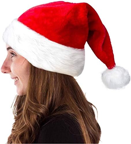 חג המולד כובע, סנטה כובע, 2 יחידות חג המולד חג כובע לילדים נער למבוגרים, יוניסקס נוחות קטיפה חג המולד כובעי נוסף לעבות קלאסי