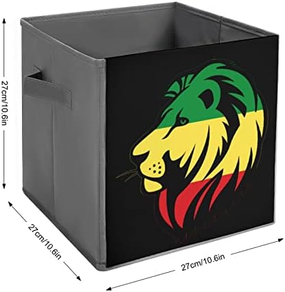 אריה ראסטה אריה מתקפל פחי אחסון יסודות קוביות אחסון בדים קופסאות מארגנים עם ידיות