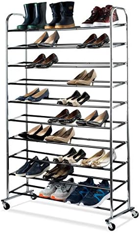 מארגן נעליים - אחסון נעליים כרום עליון 50 זוגות מארגן נעליים מארגן נעליים