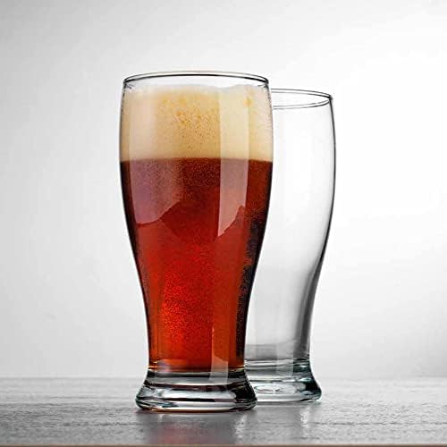 גלבר של פרימיום פילסנר 19 עוז כוסות בירה סט של 4 כוסות ליטר, כוסות כוס זכוכית אירופאיות מעוצבות גבוהות. עבור בר, קוקטיילים,