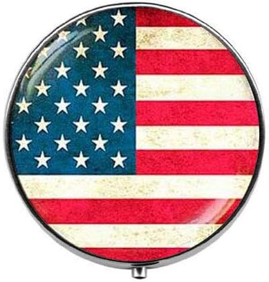 אמריקאי דגל-כוכבים ופסים אמנות גלולת תיבת - קסם גלולת תיבת-זכוכית סוכריות תיבה