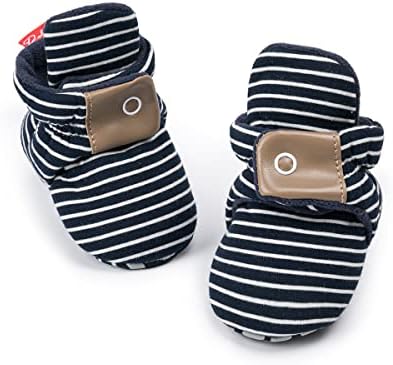 Aploxphy Baby Unisex כותנה רכה כותנה רכה כותנה יילוד ללא החלקה להישאר על גרב ישנה פעוט מתכוונן מגפי קרסול צמד עם נעלי עריסה