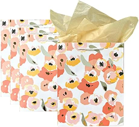 Senliart 9 שקיות גלישת מתנה עם נייר טישו לחג 4 חבילות