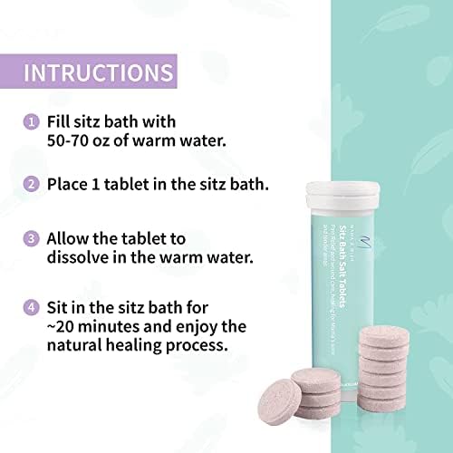 טבליות מלח אמבטיה לטיפול לאחר לידה וכריות קרח פריניאליות חד פעמיות 24 חבילה